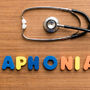 Stetoskop i napis aphonia
