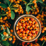 Pomarańczowe owoce rokitnika
