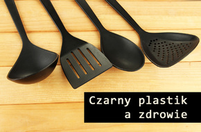Przyrządy kuchenne wykonane z czarnego plastiku